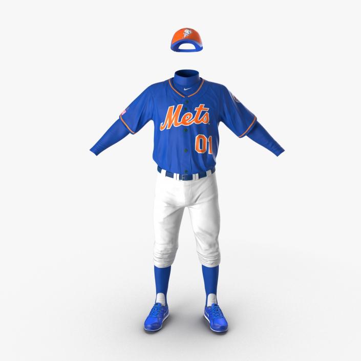 Baseball Player Outfit Mets 2 3D model