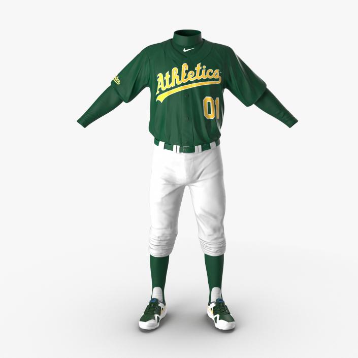 Baseball Player Outfit Athletics 3 3D model