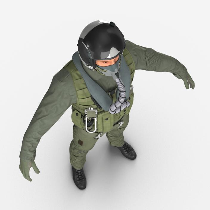 US Military Jet Fighter Pilot 3D model