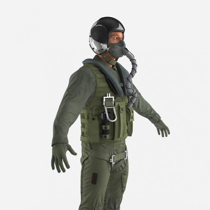 US Military Jet Fighter Pilot 3D model