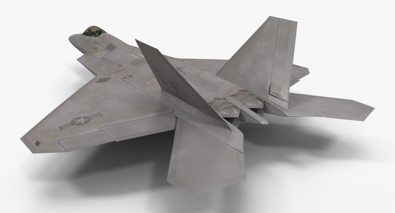 3D F-22 Raptor Rigged model