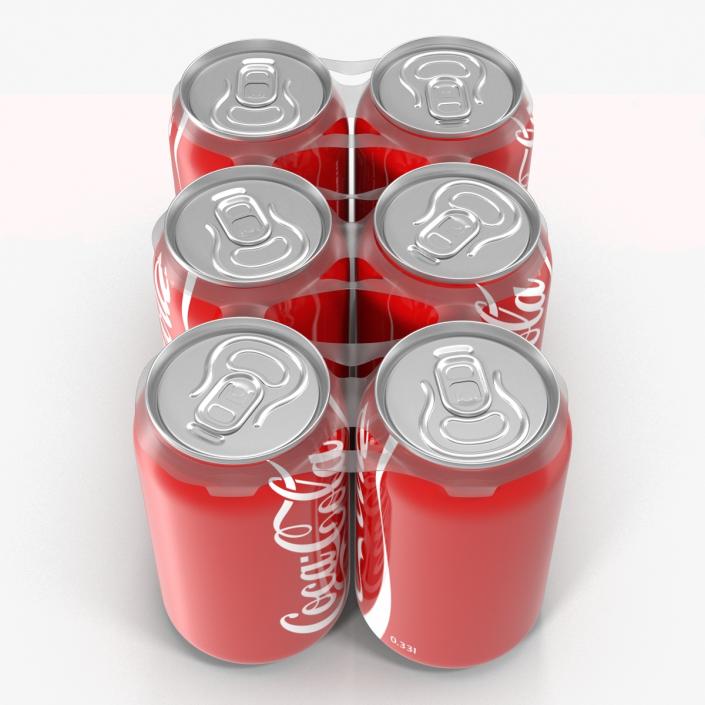 3D Six Pack of Cans Coca-Cola