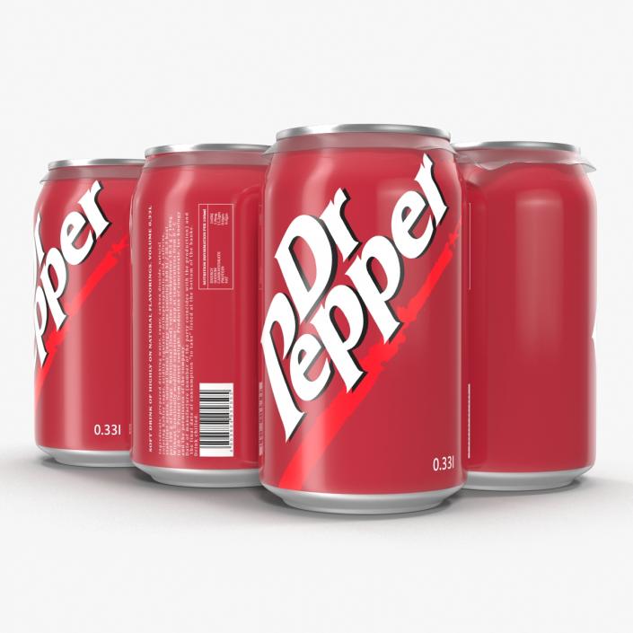 3D Six Pack of Cans Dr Pepper