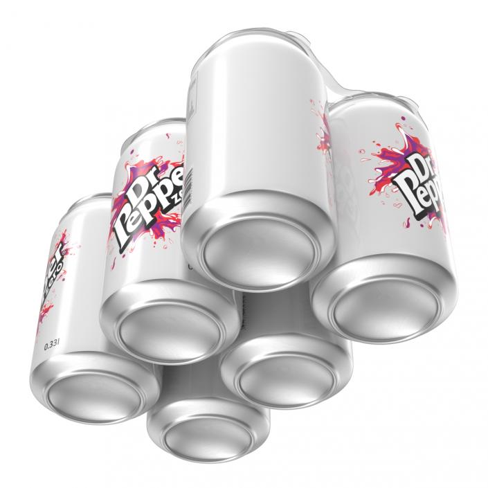 3D Six Pack of Cans Dr Pepper Zero