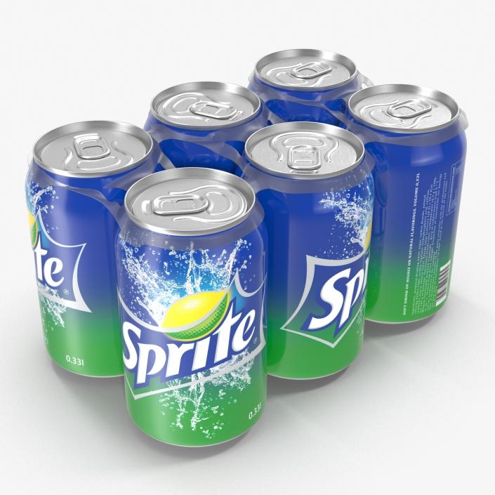 3D Six Pack of Cans Sprite model