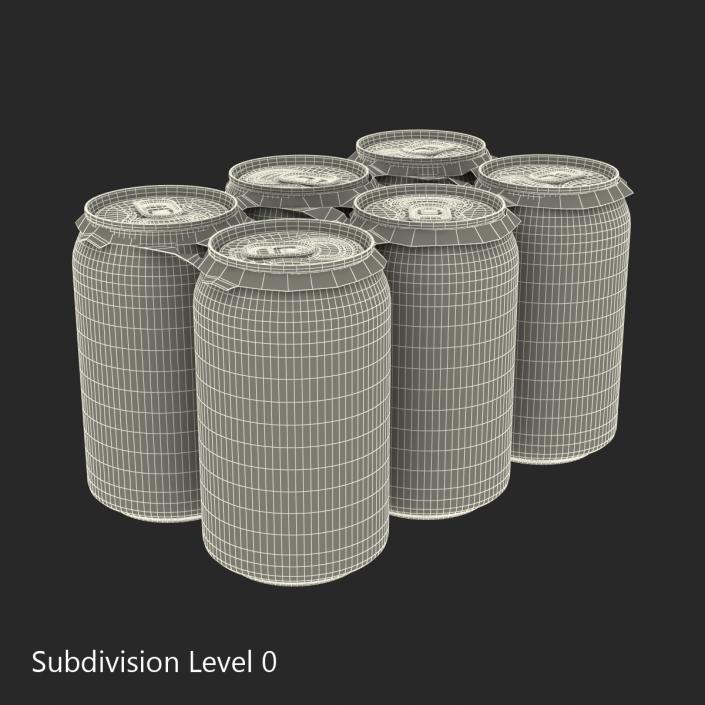 3D Six Pack of Cans Sprite model