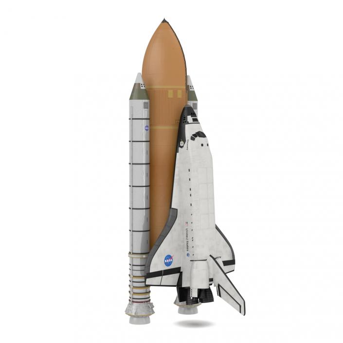 Space Shuttle Discovery With Boosters 3D