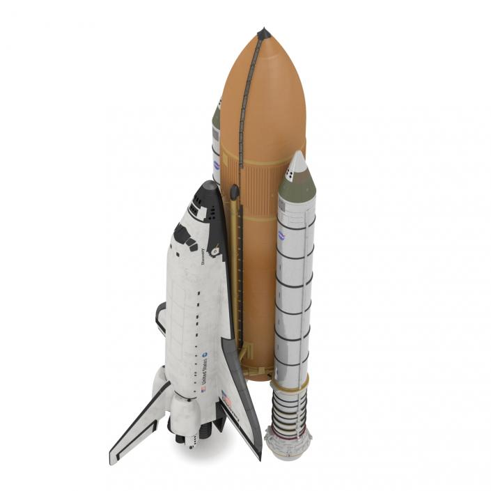 Space Shuttle Discovery With Boosters 3D