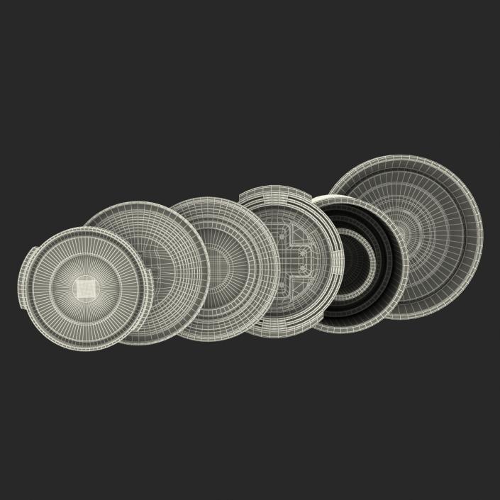 Industrial Anodized End Caps Set 3D
