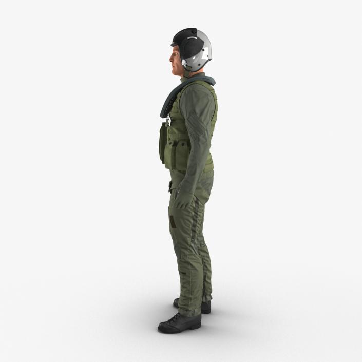 3D Military Jet Fighter Pilot Pose 2 model