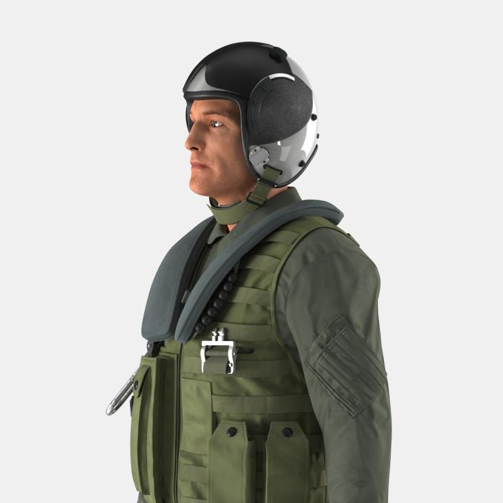 3D Military Jet Fighter Pilot Pose 2 model