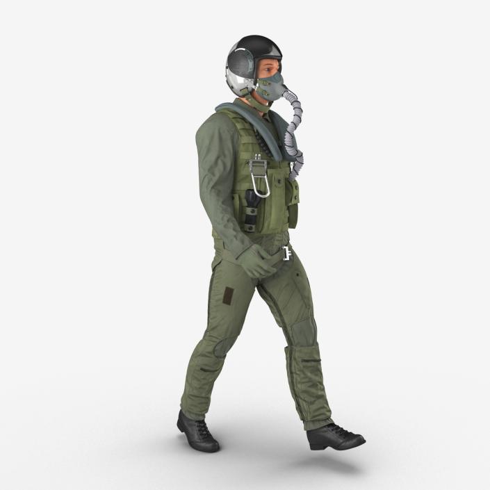 3D US Military Jet Fighter Pilot Pose 3