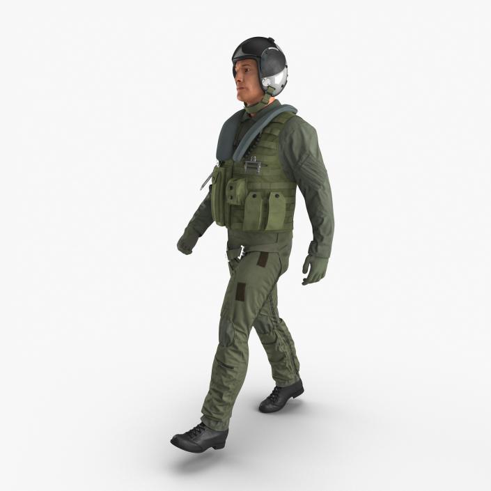 3D Military Jet Fighter Pilot Pose 3 model