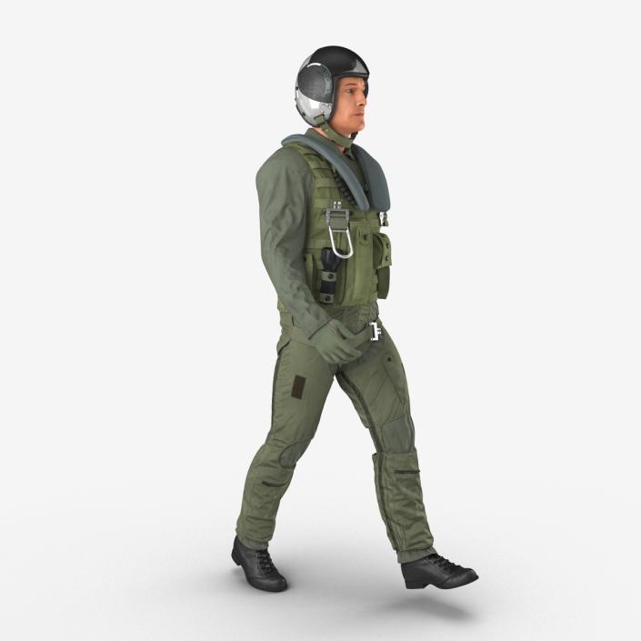 3D Military Jet Fighter Pilot Pose 3 model