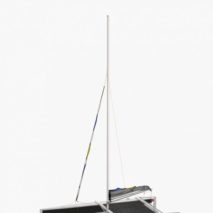 3D Small Sail Catamaran Black