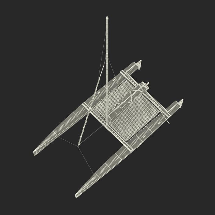 3D Small Sail Catamaran Generic model