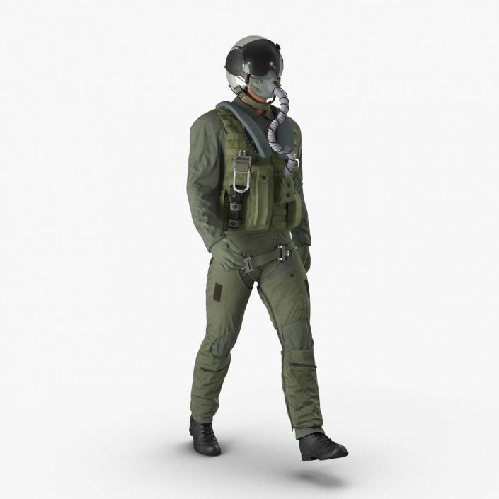 3D US Military Jet Fighter Pilot Pose 3