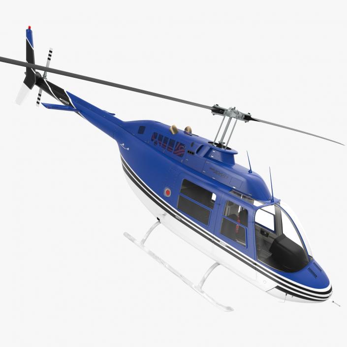 3D model Bell 206 JetRanger Rigged