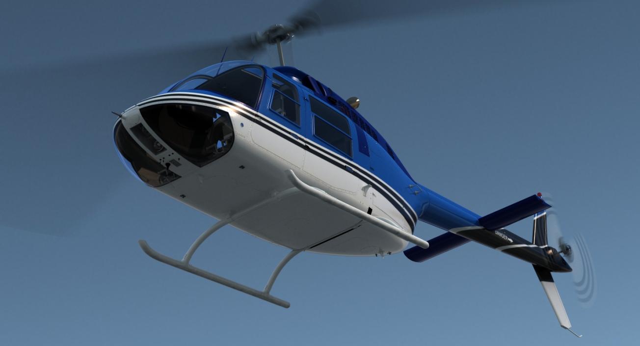 3D model Bell 206 JetRanger Rigged