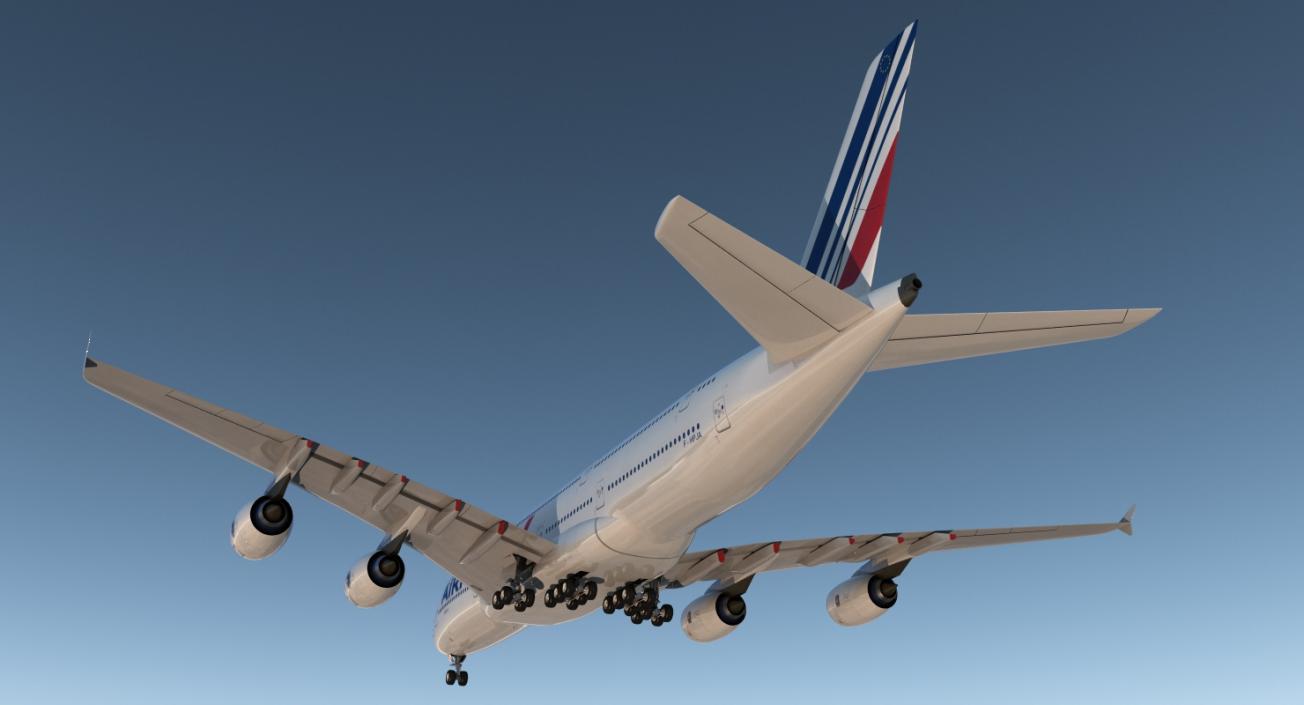 Airbus A380-1000 Air France Rigged 3D model