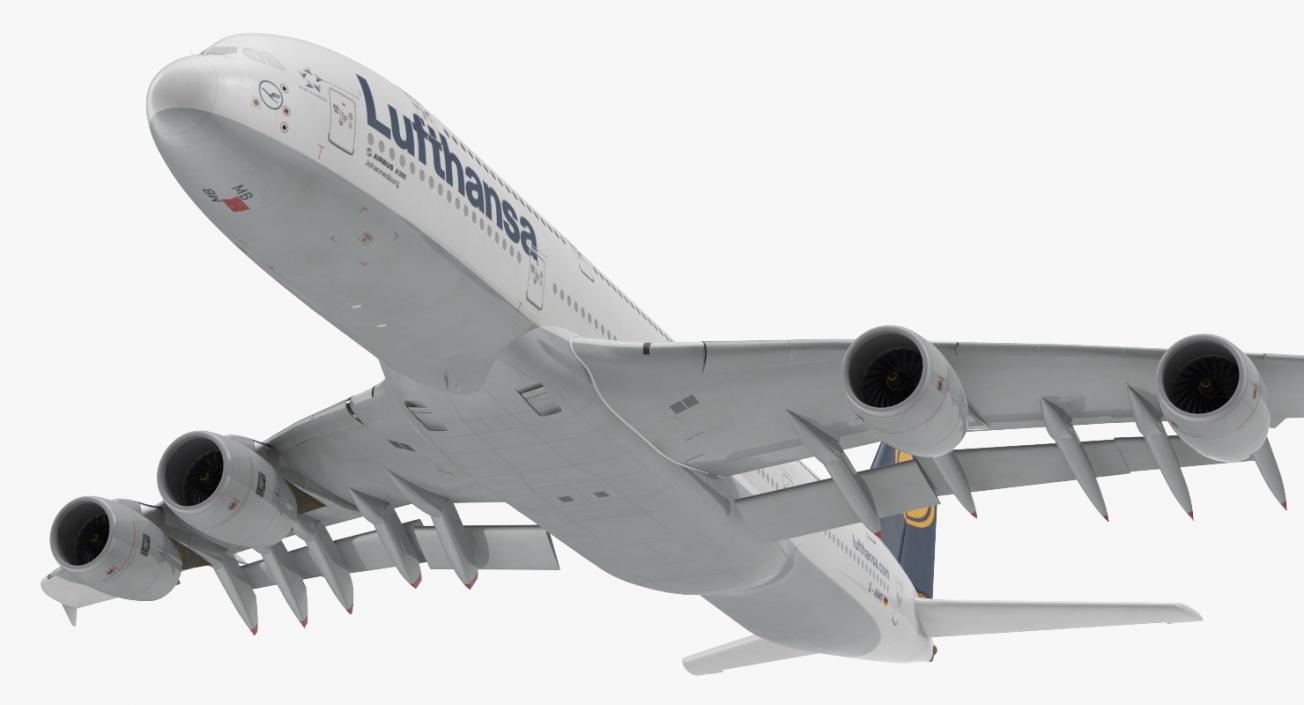 3D Airbus A380-1000 Lufthansa Rigged model