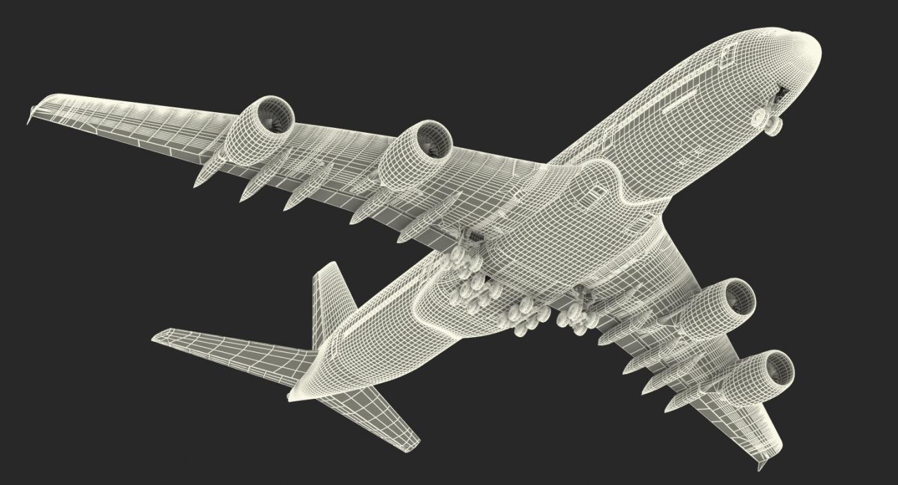 3D model Airbus A380-1000 Qantas Rigged