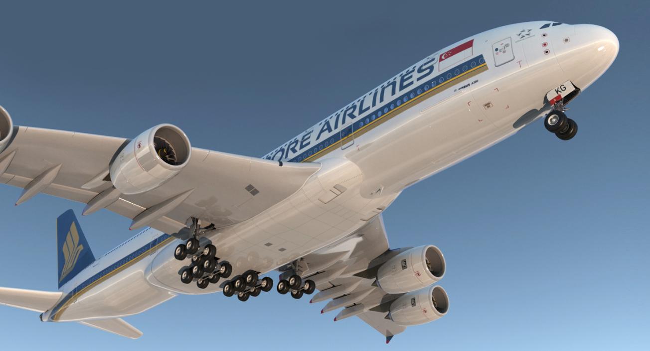 Airbus A380-1000 Singapore Airlines Rigged 3D
