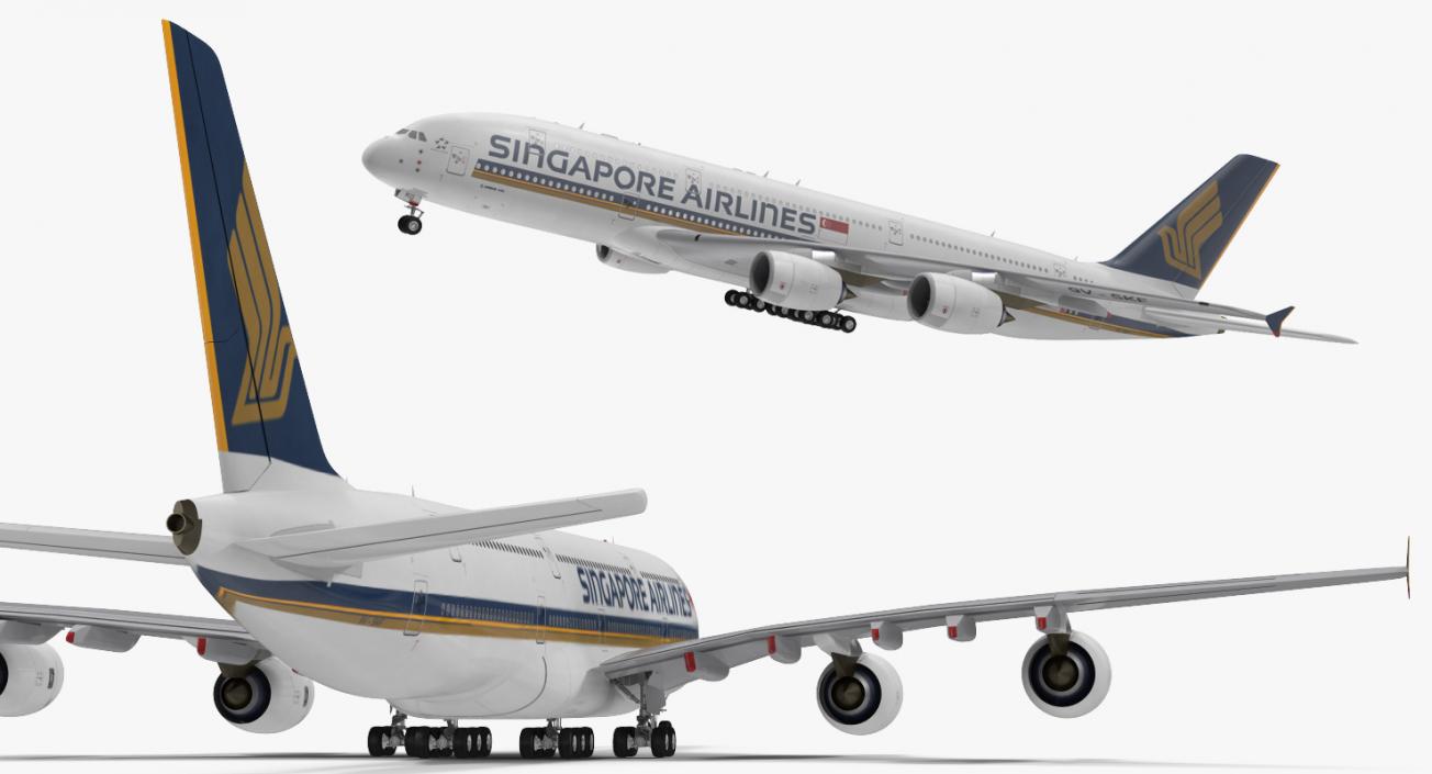 Airbus A380-1000 Singapore Airlines Rigged 3D