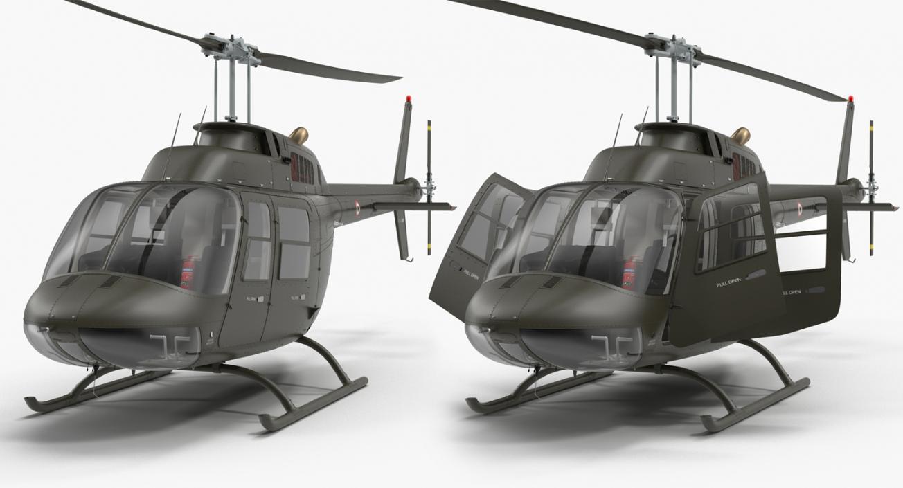3D Bell 206 JetRanger Italian Army Rigged model
