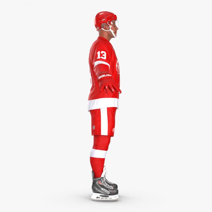 3D Hockey Player Detroit Red Wings