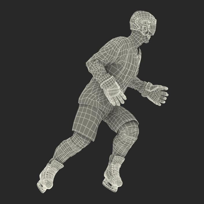 3D Hockey Player Detroit Red Wings Rigged model