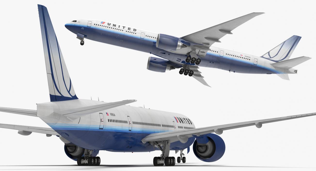Boeing 777 8x United Airlines 3D model