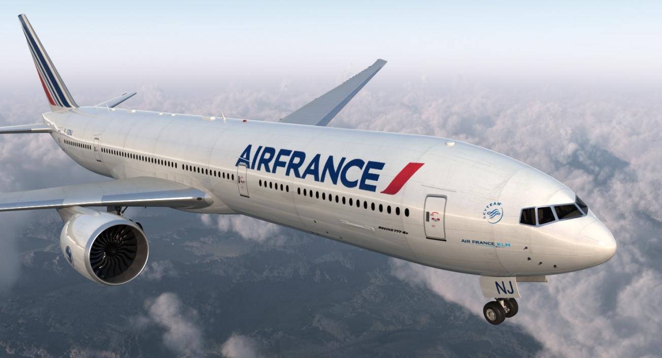 3D Boeing 777-8x Air France Rigged