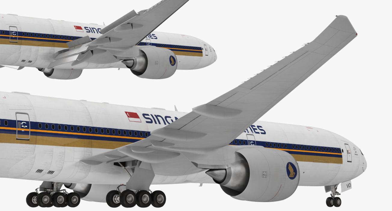 Boeing 777-8x Singapore Airlines Rigged 3D model