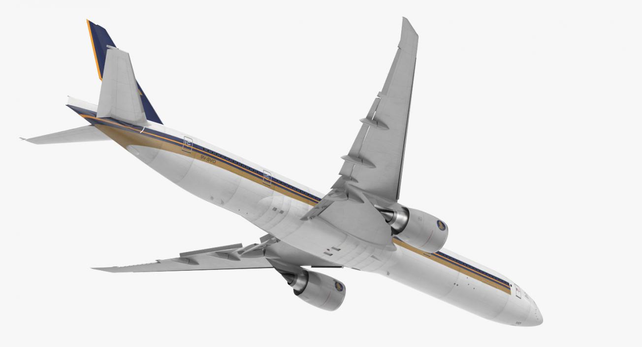 Boeing 777-8x Singapore Airlines Rigged 3D model