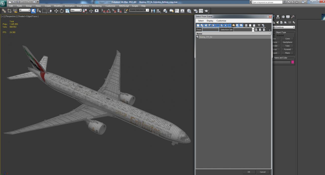 3D Boeing 777-9x Emirates Airlines