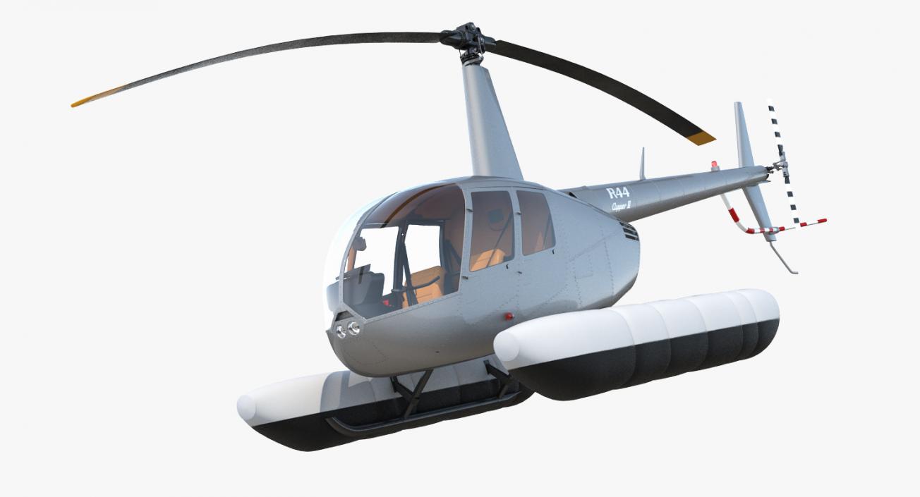 Helicopter Robinson R44 With Floats 3 3D