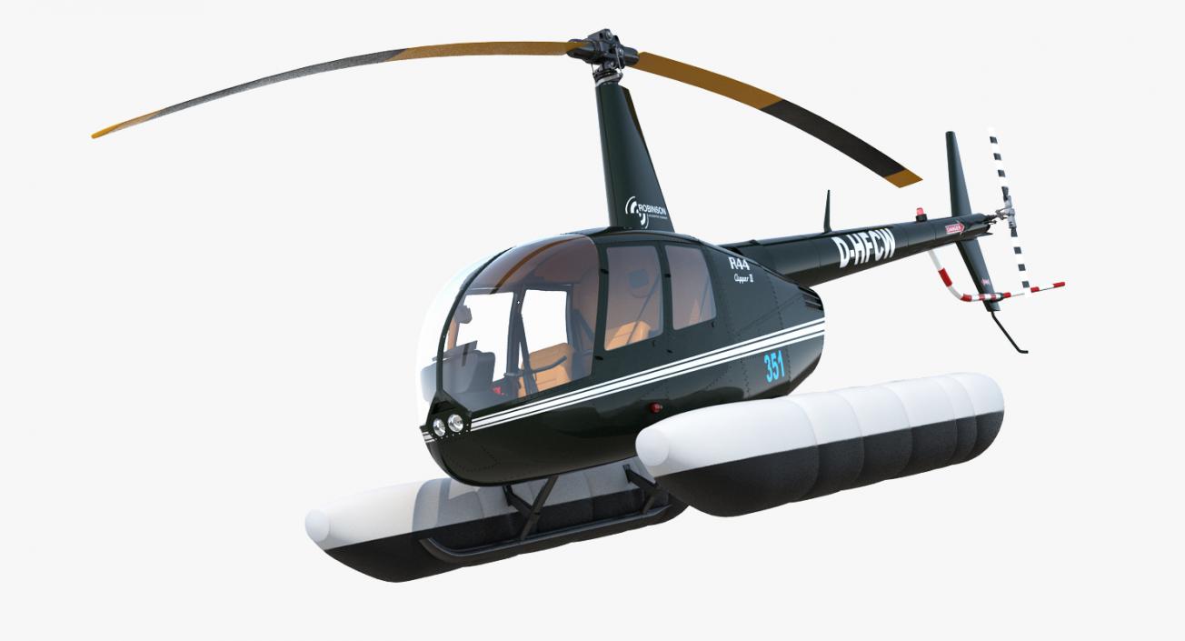 Helicopter Robinson R44 With Floats 2 3D