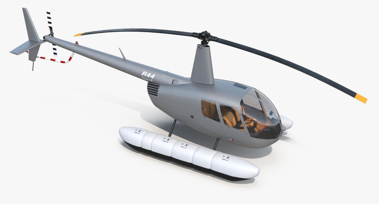 Helicopter Robinson R44 With Floats 3 3D